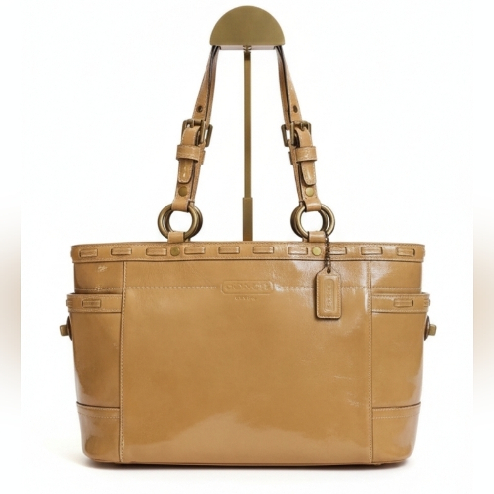 Coach  2008 Gallery Laced East West Tote Bag EUC Camel